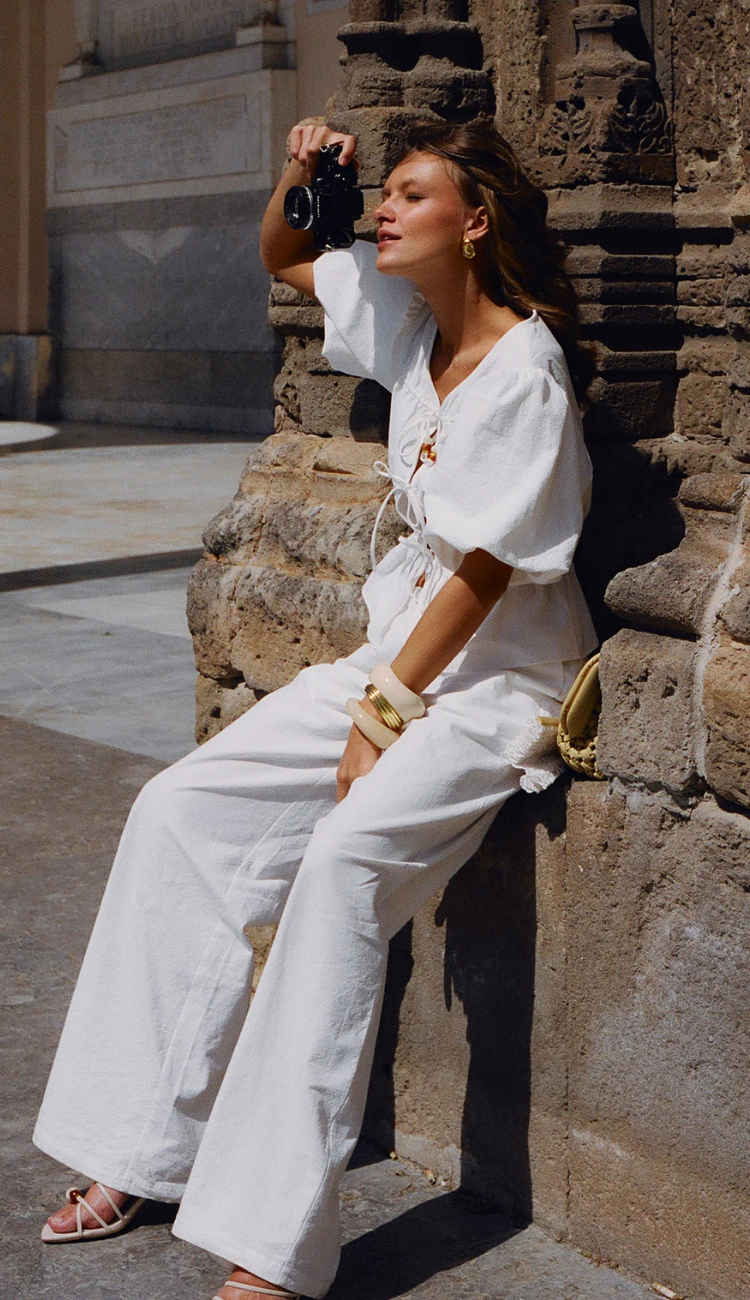 Saela Puff Sleeves Pants Set