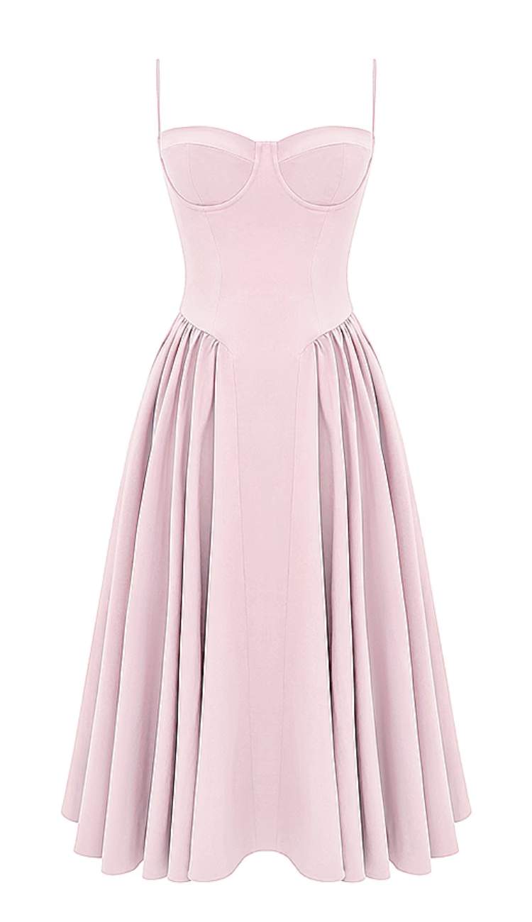 Wyatt Pink Midi Dress