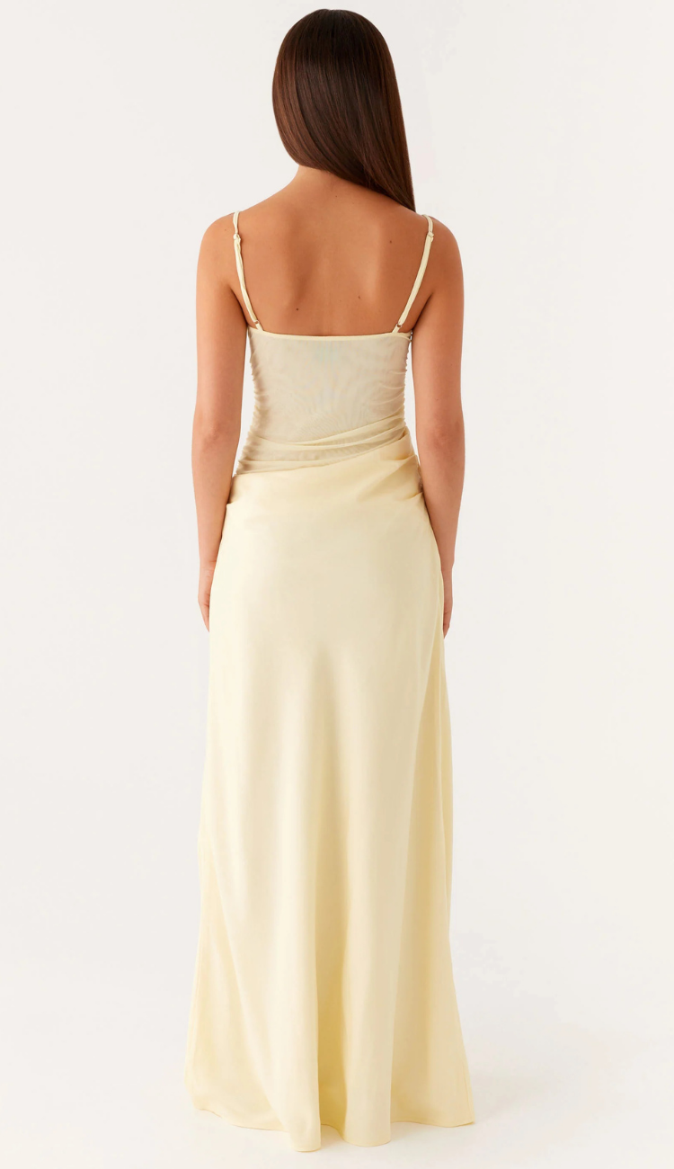 Azira Yellow Lace Maxi Dress