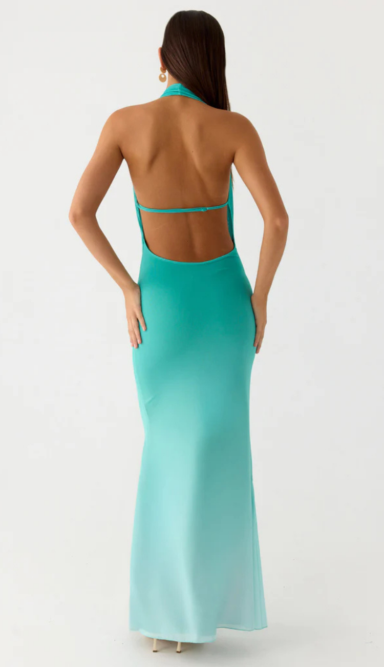 Vee Turquoise Maxi Dress