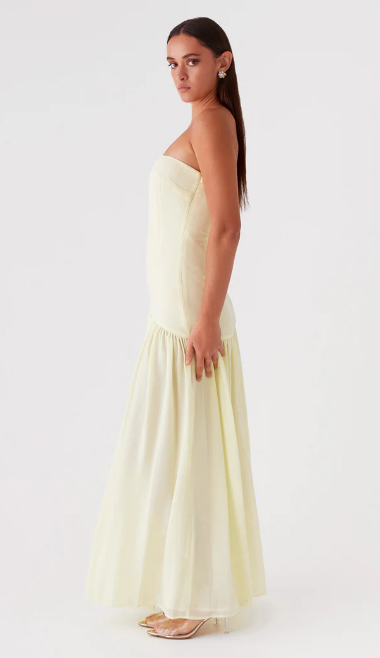 Adelina Yellow Maxi Dress