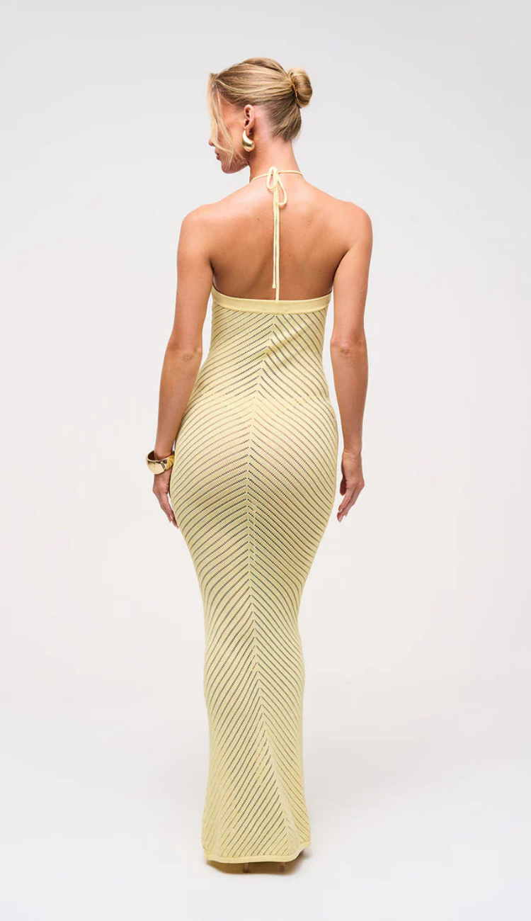 Noelle Knit Yellow Maxi Dress