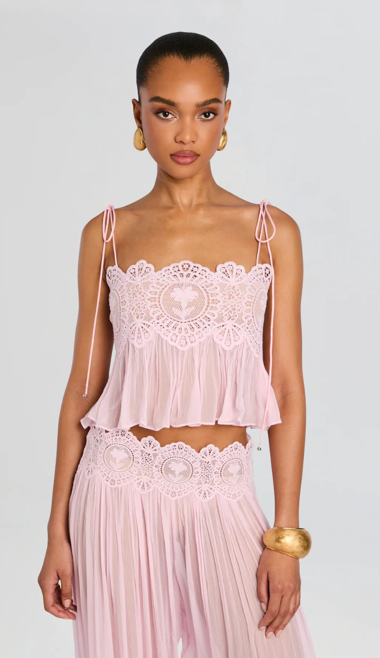 Aena Pink Palazzo Pants Set