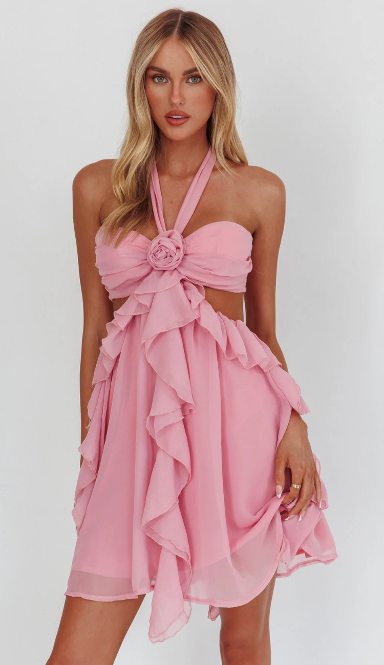 Milla Pink Ruffle Mini Dress