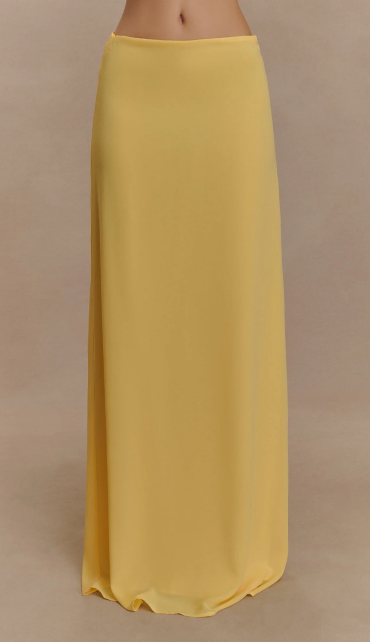 Suki Yellow Chiffon Skirt Set