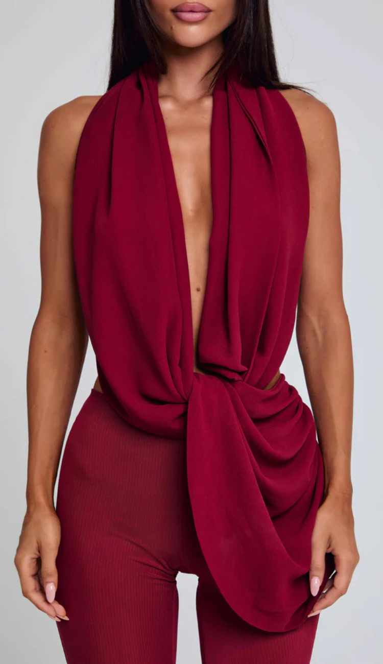 Sharo Burgundy Jumpsuit