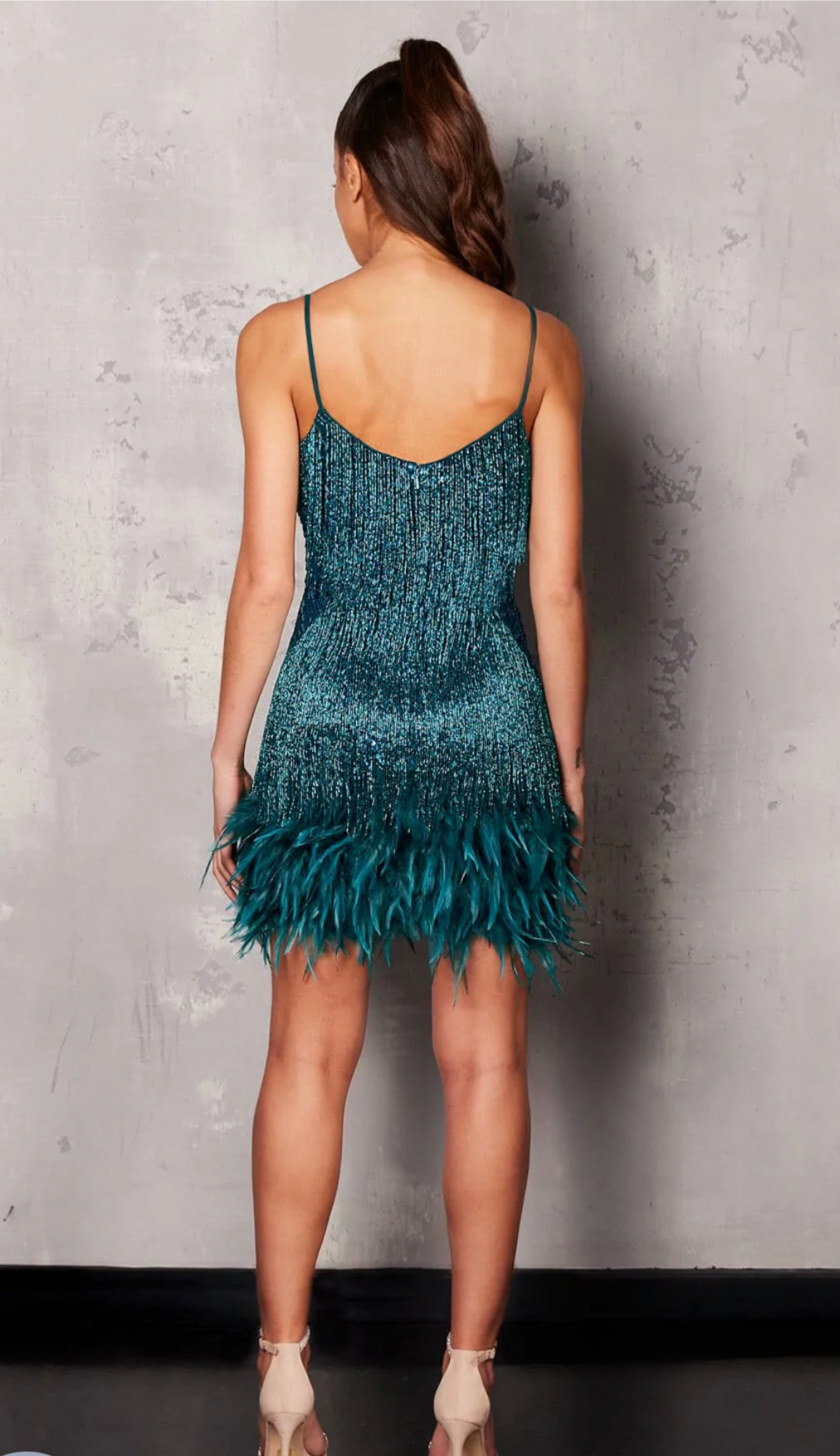 Catalina Teal Fringe Dress