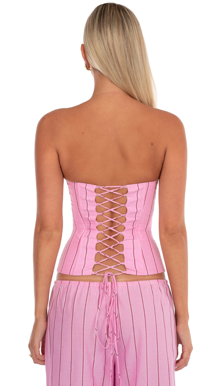 Tavina Pink Striped Pants Set