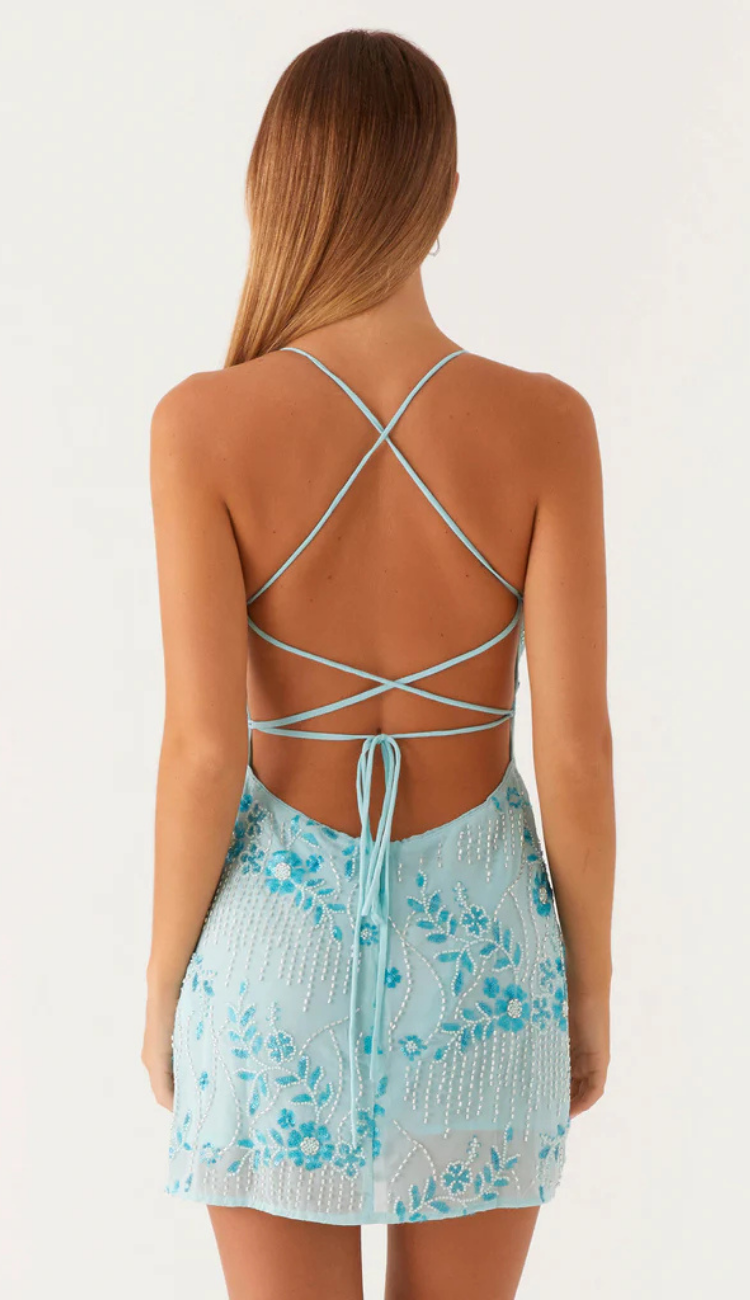 Cira Sky Blue Mini Dress