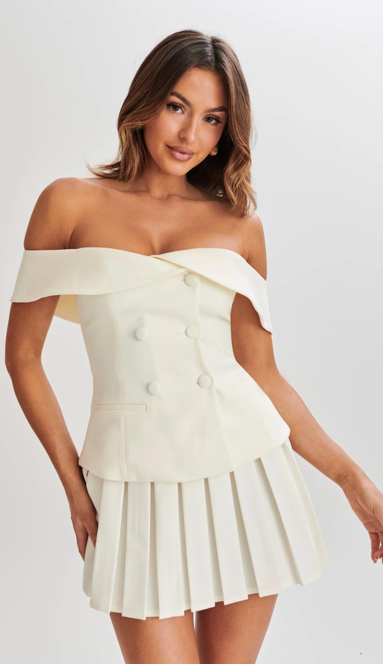 Eloise Strapless Ivory Suit Set