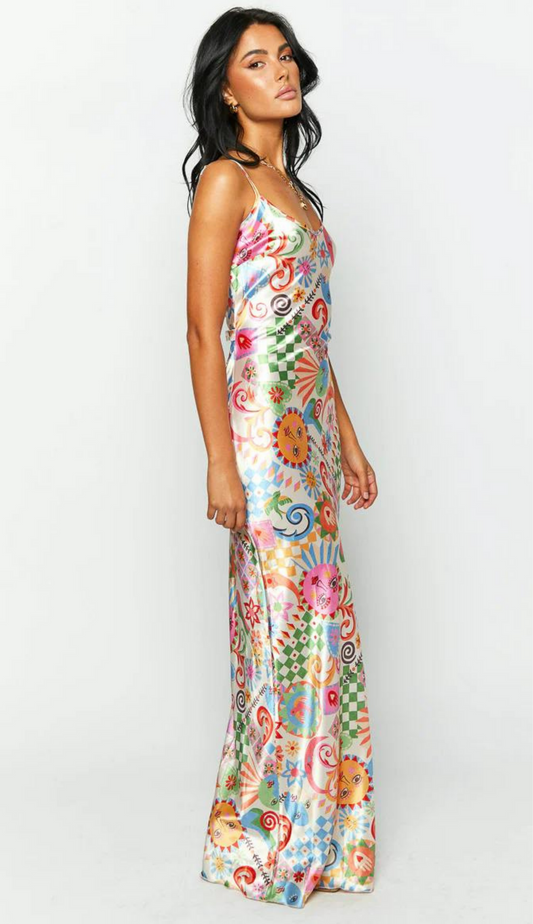 Monni Patchwork Maxi Dress