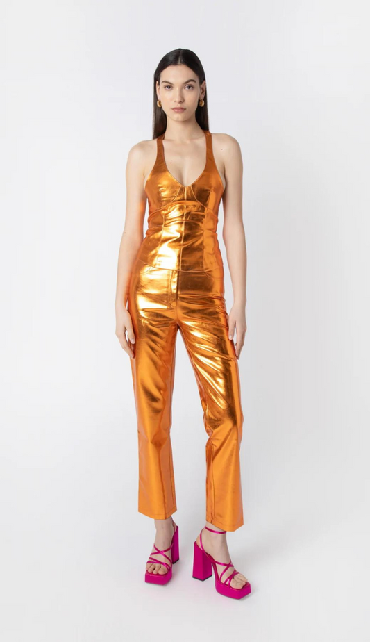 Mena Roxo Tangerine Metallic Pants