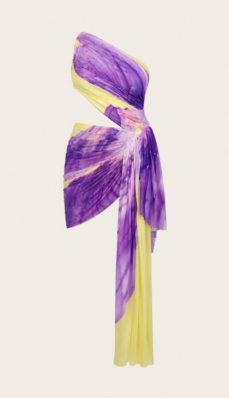 Emmaley Violet/Yellow Mini Dress