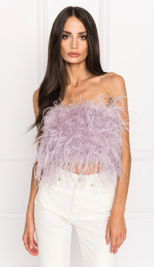 Patty Bustier de Plumes in Lavender