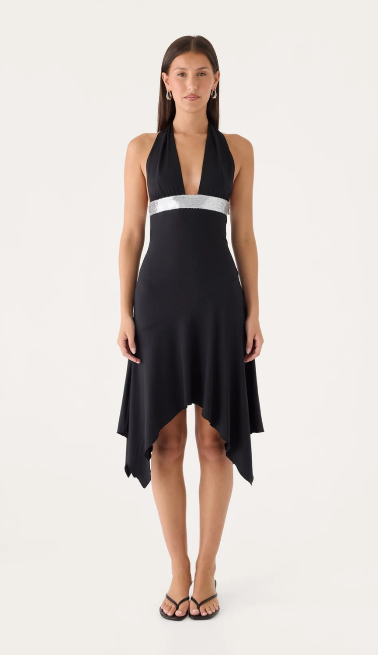 Avenya Black Midi Dress