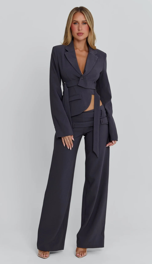 Aysha Charcoal Suit Set