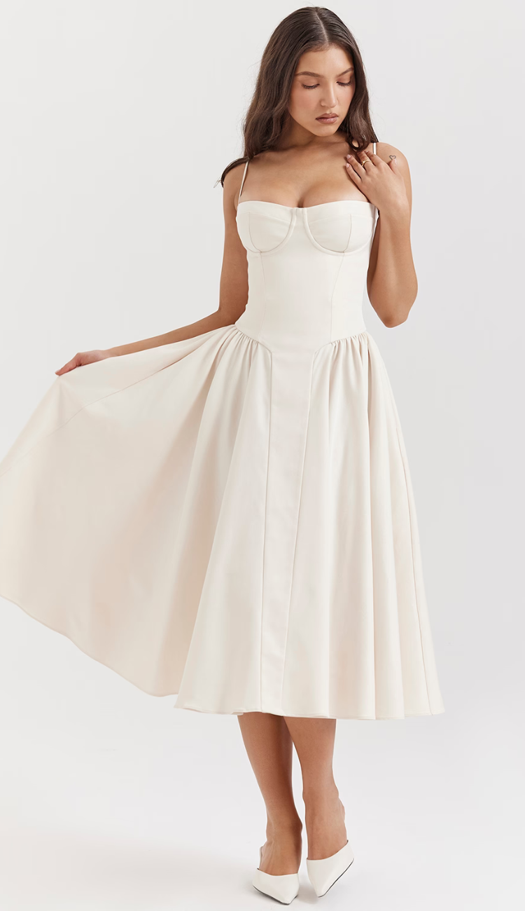 Wyatt Cream Midi Dress