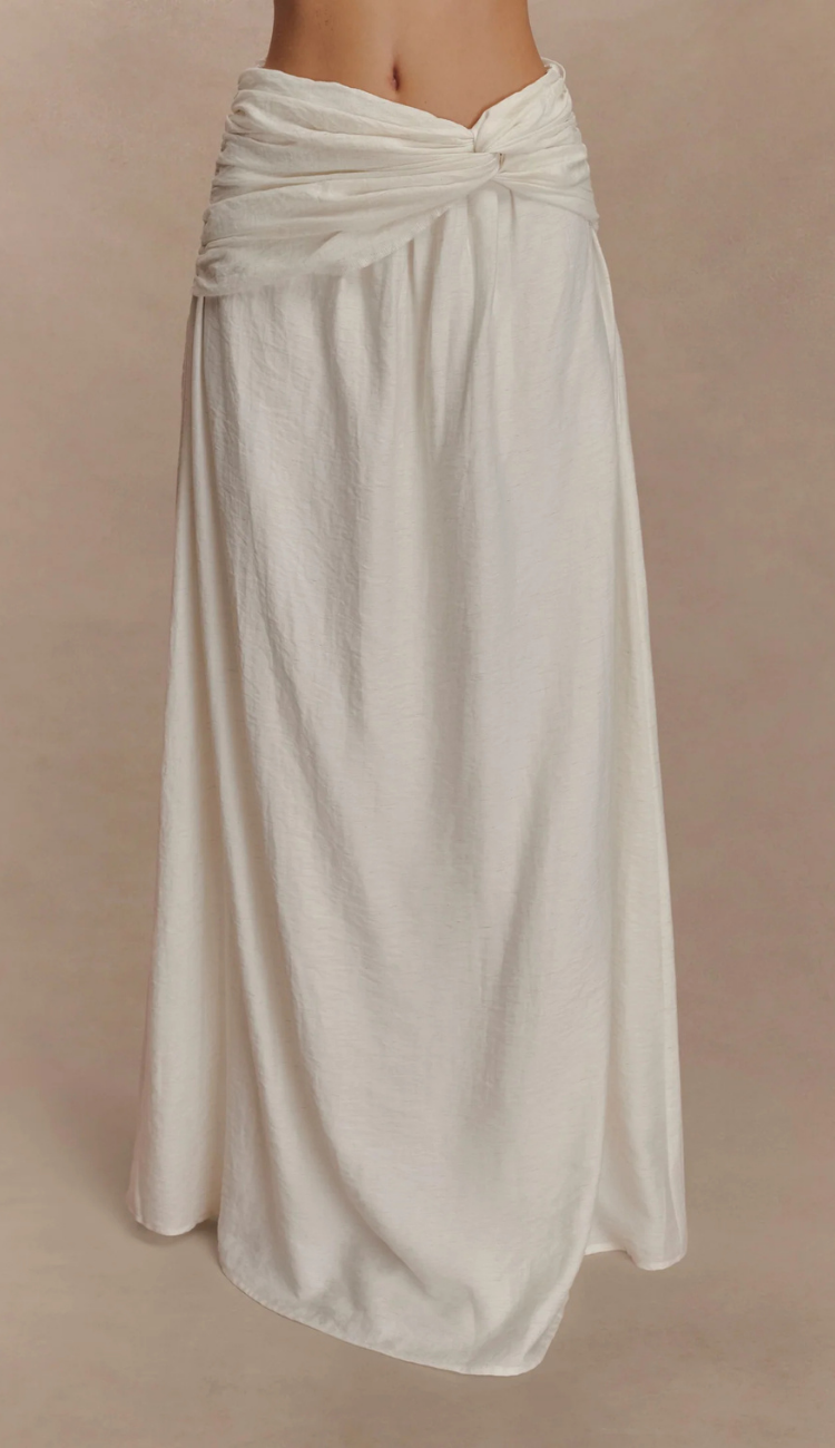 Nahara Linen White Skirt Set