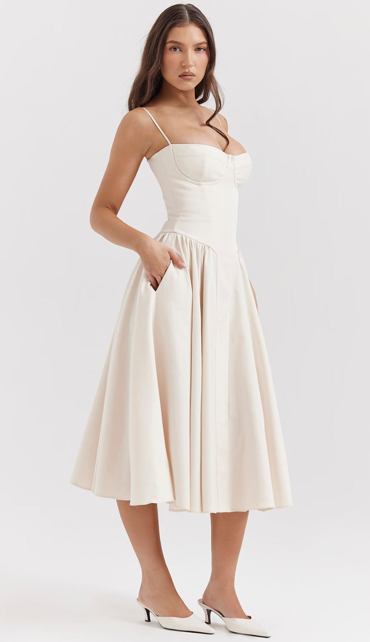 Wyatt Cream Midi Dress