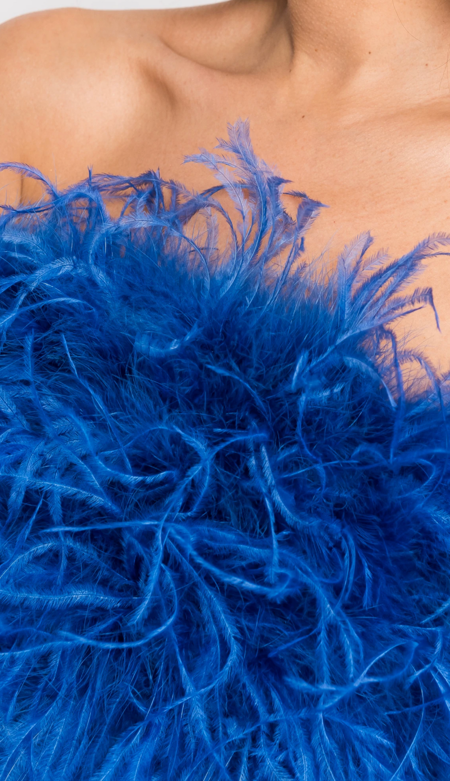 Patty Bustier de Plumes in Electric Blue