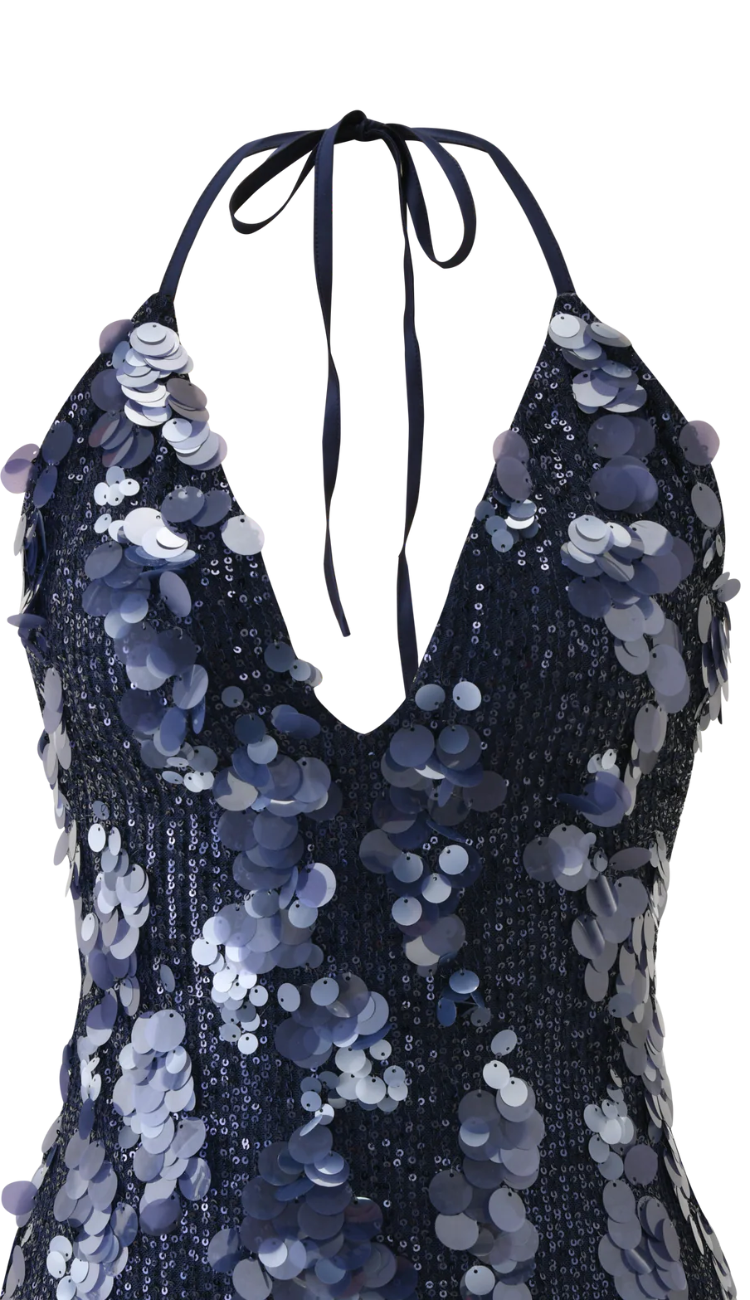Mar Sequin Blue Navy Mini Dress