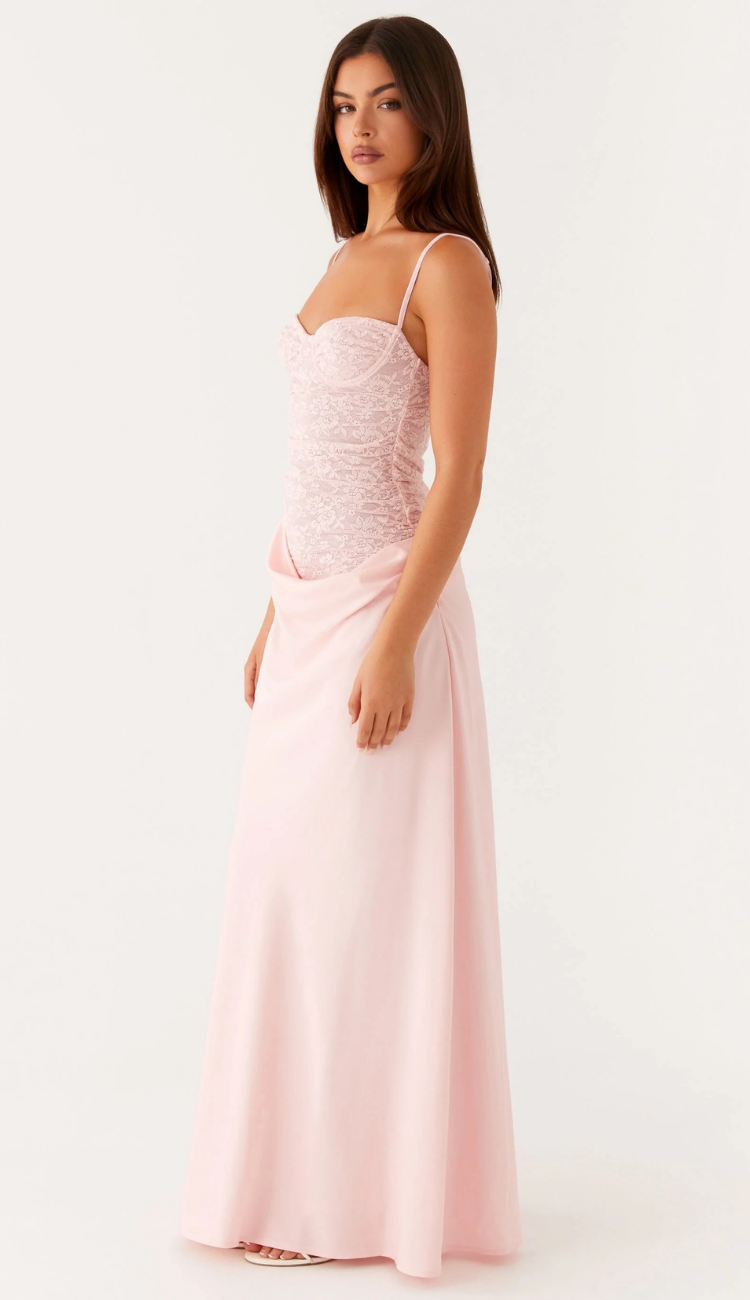 Azira Pink Lace Maxi Dress
