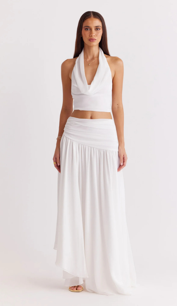 Nysa White Skirt Set