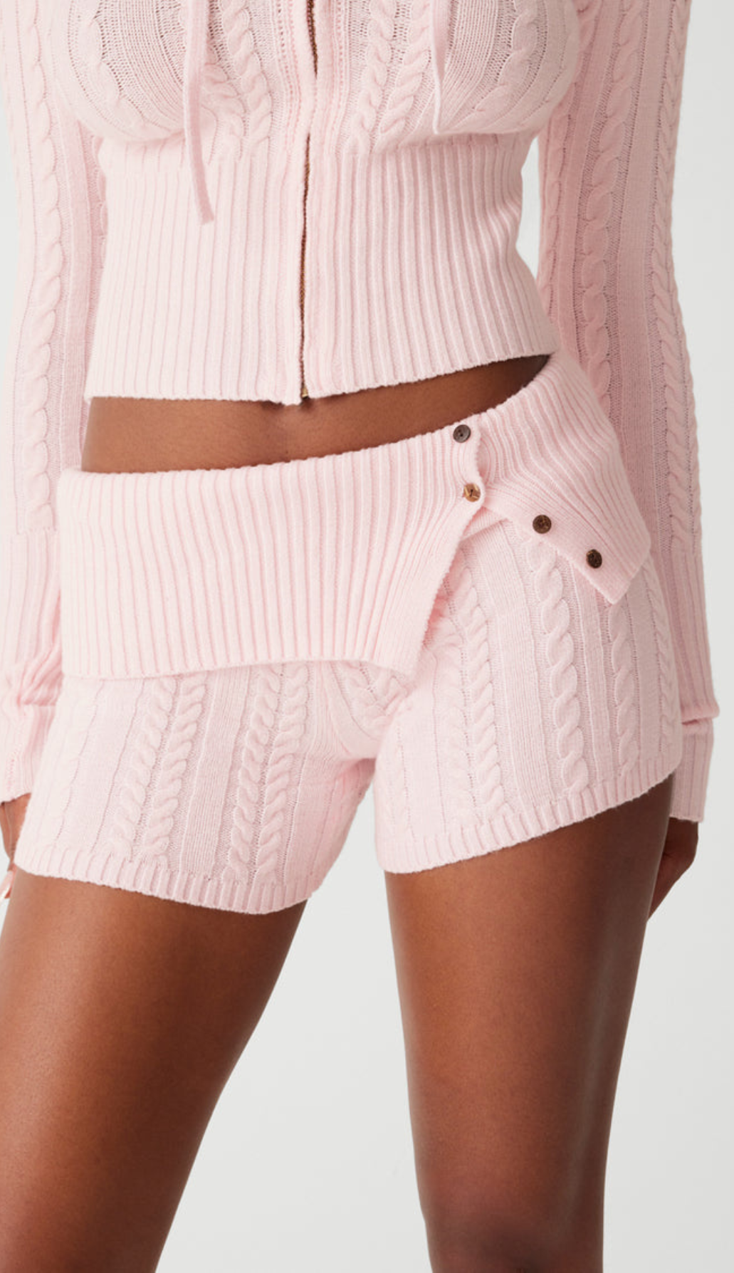 Anneli Pink Knit Sweater & Shorts