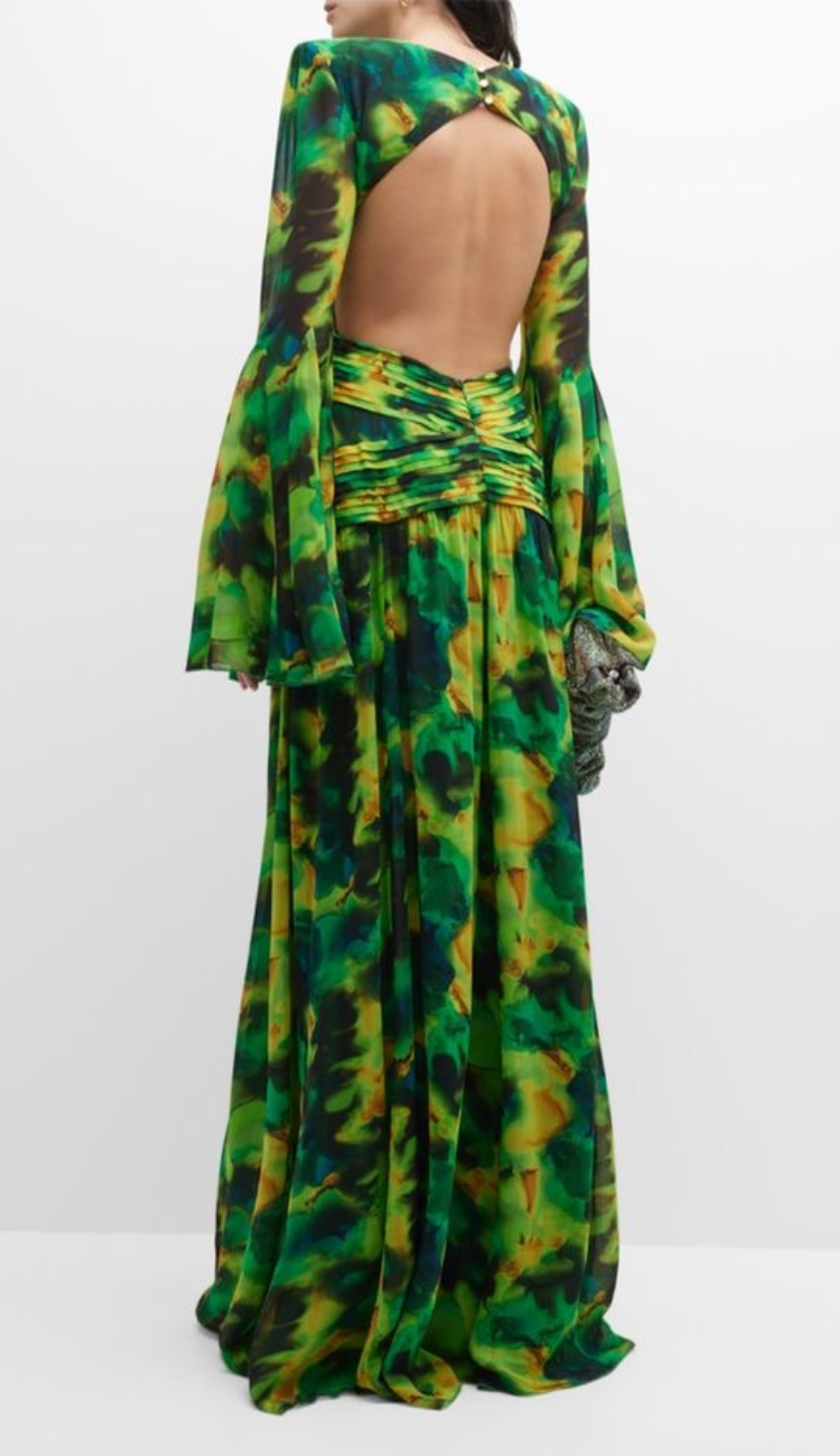 Cantrel Printed Gown - Green