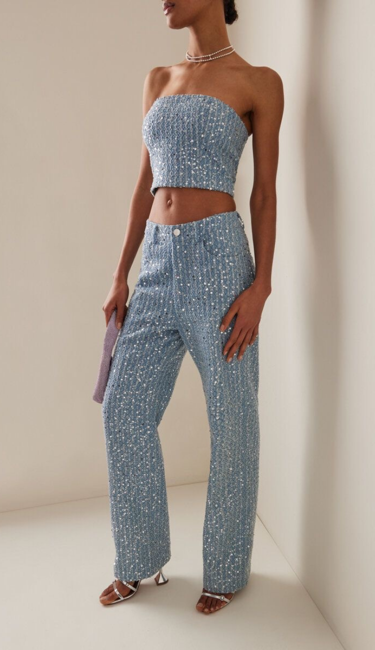 Brielle Sequin Denim Set