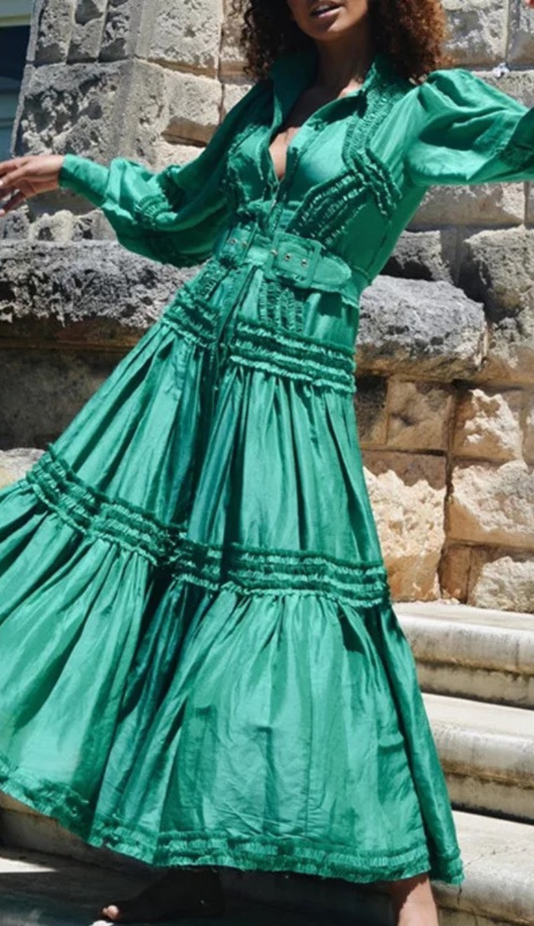 Delfina Green Maxi Dress