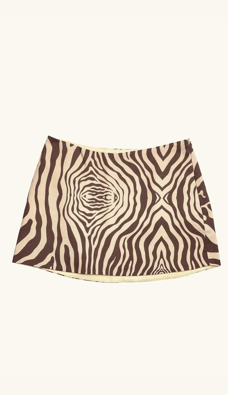 Brown Zebra Mini Skirt