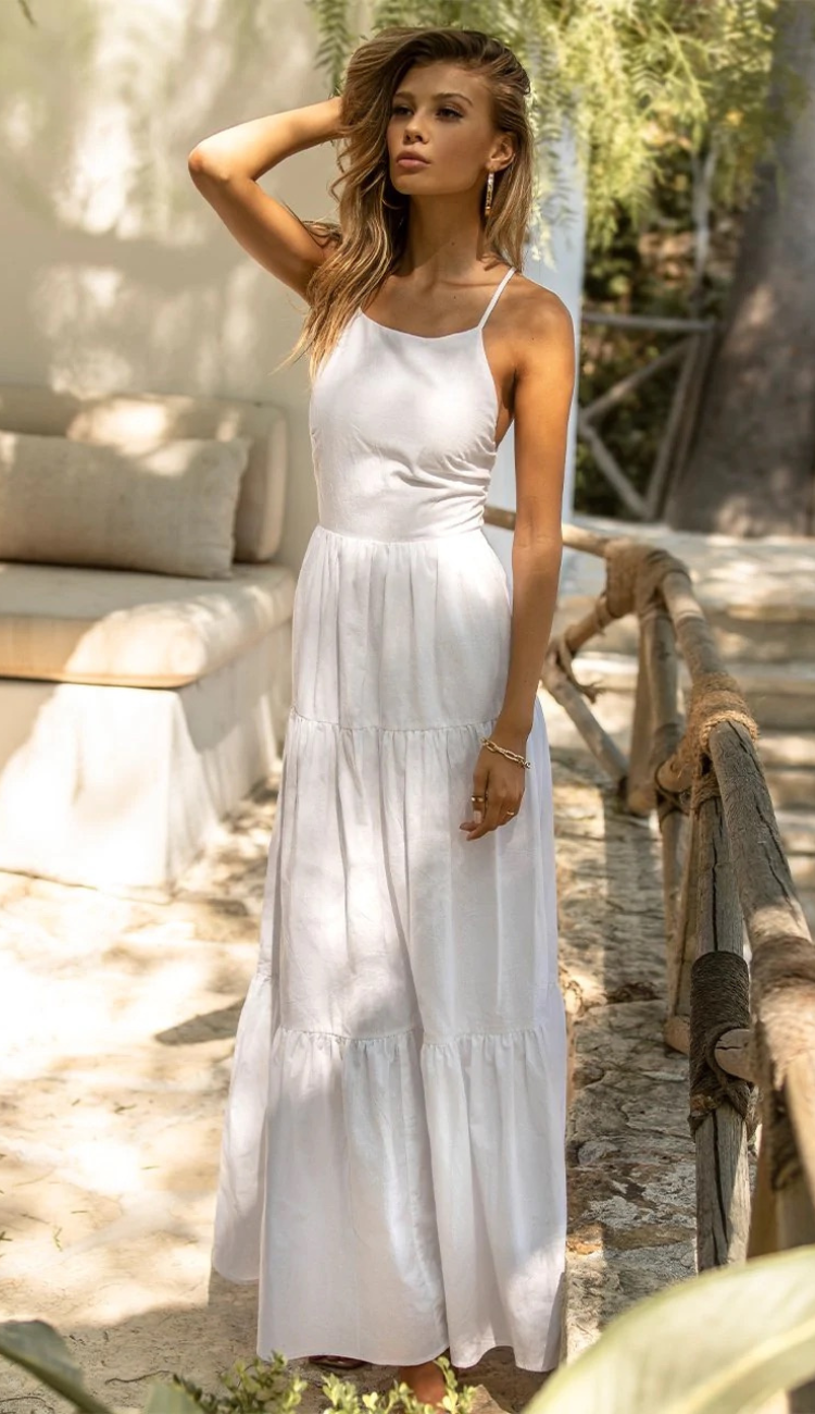 Cora White Maxi Dress