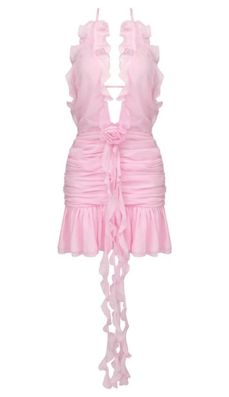 Monse Pink Sheer Mini Dress