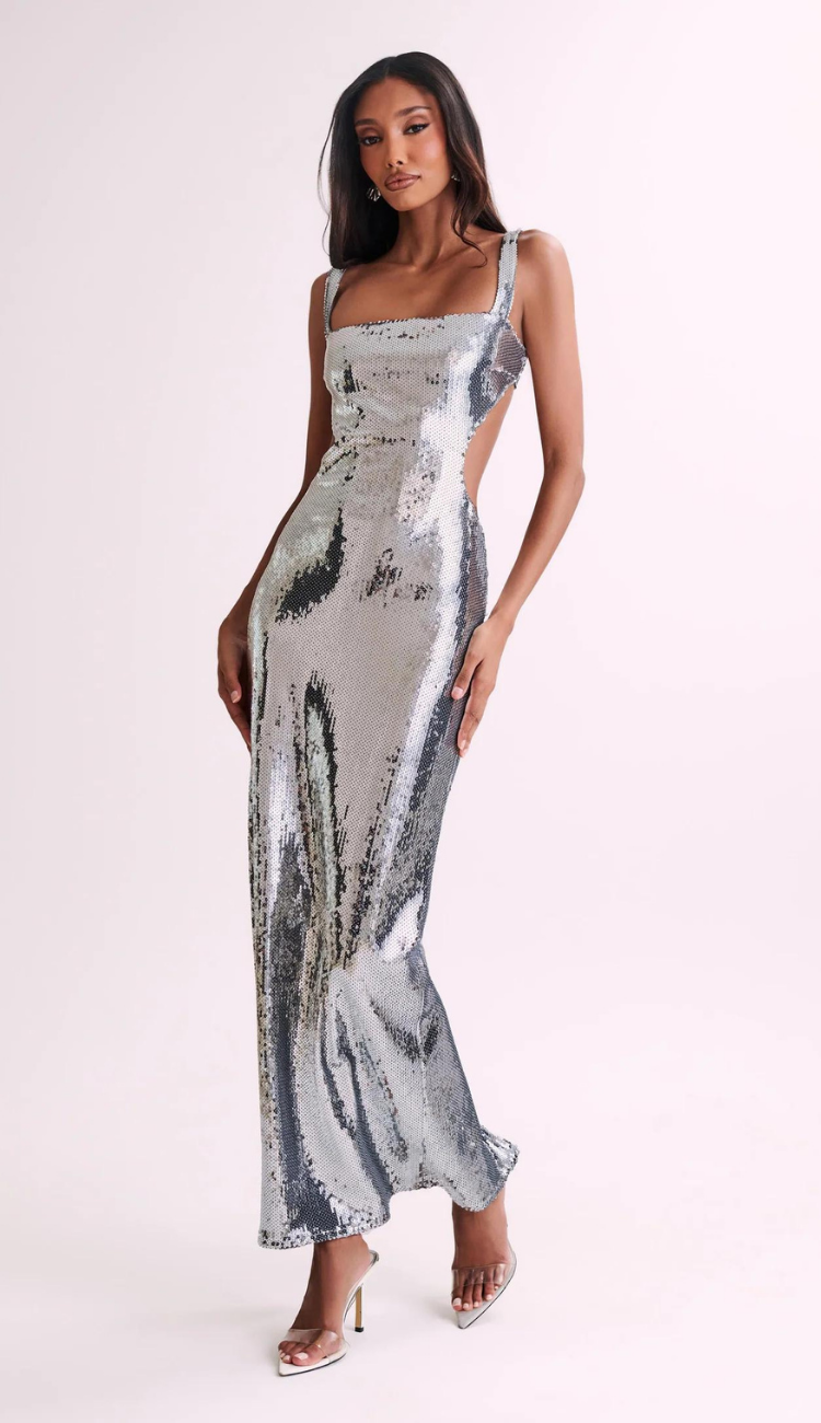 Kelly Sequin Cut Out Maxi Dress