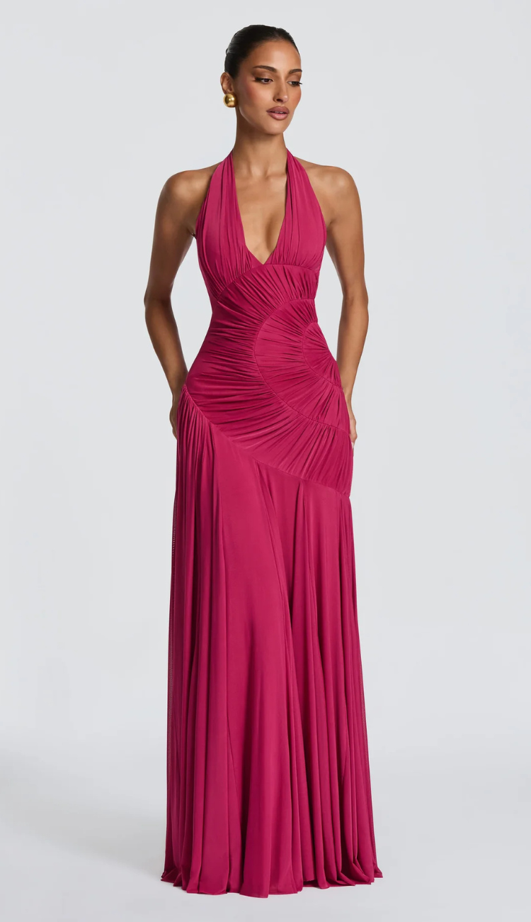 Odette Raspberry Maxi Dress