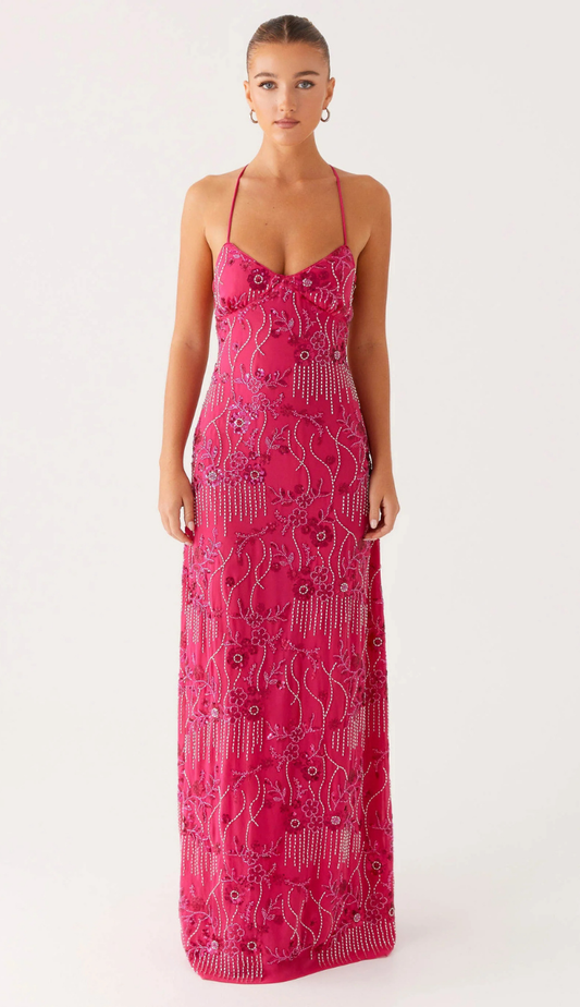 Cira Hot Pink Maxi Dress