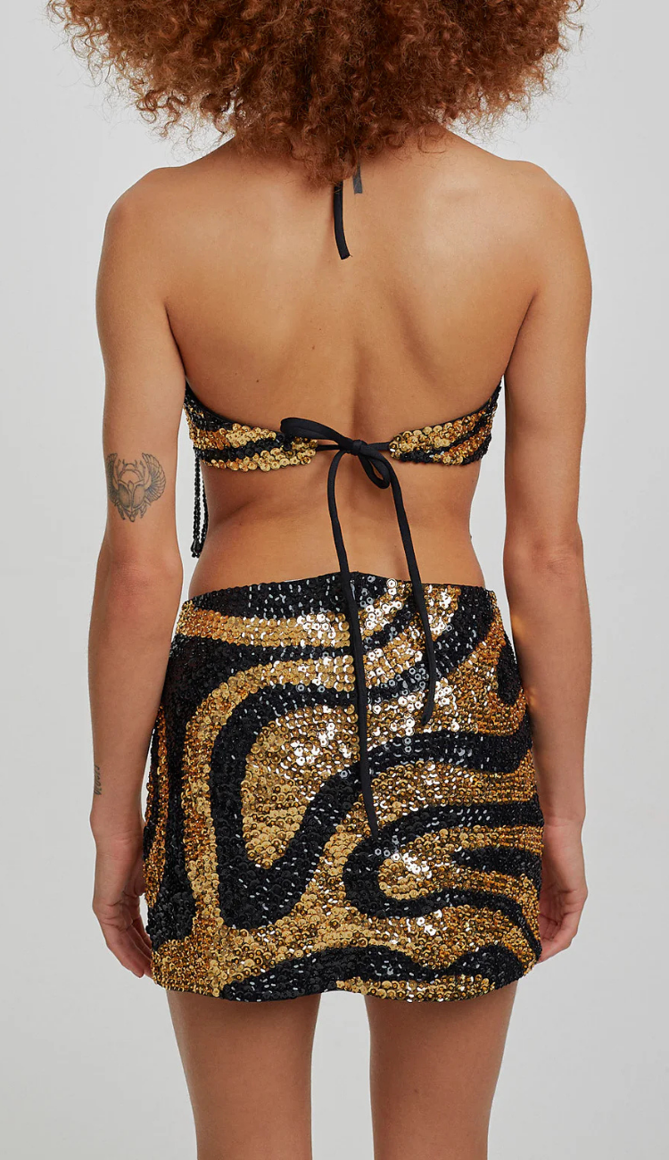 Zaria Sequin Mini Skirt Set