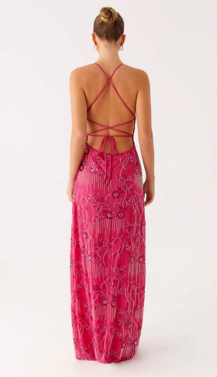 Cira Hot Pink Maxi Dress