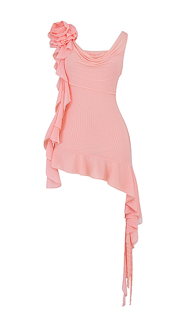 Nalini Peach Mini Dress