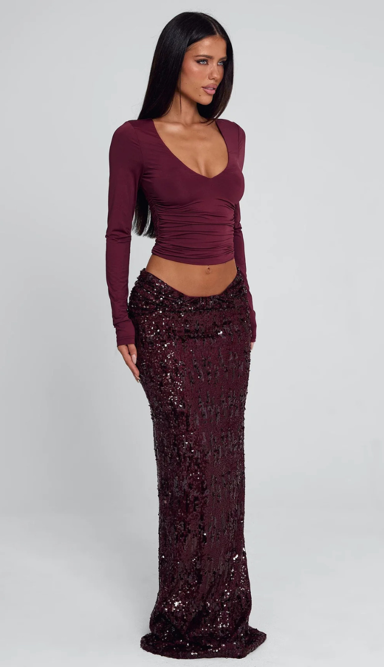 Sawyer Burgundy Sequin Set