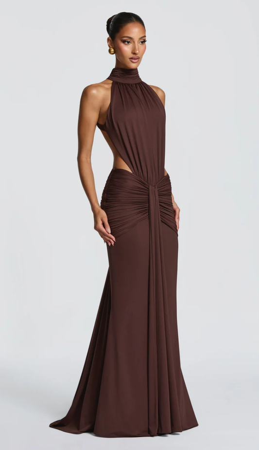 Aman Brown Maxi Dress