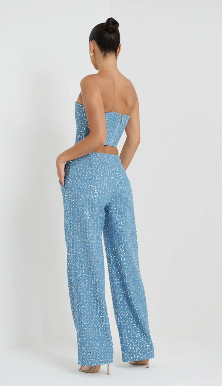 Brielle Sequin Denim Set