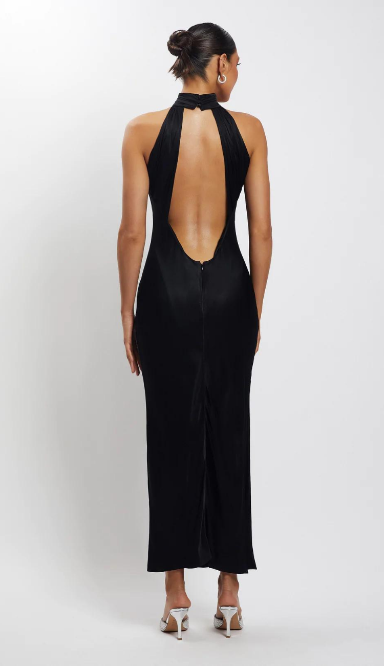 Eda Black Backless Dress