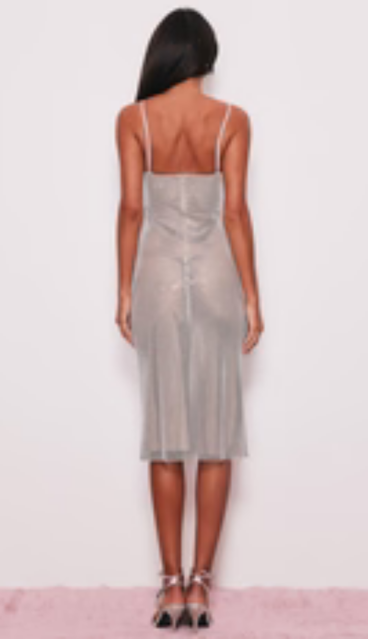 Alessia Silver Midi Dress