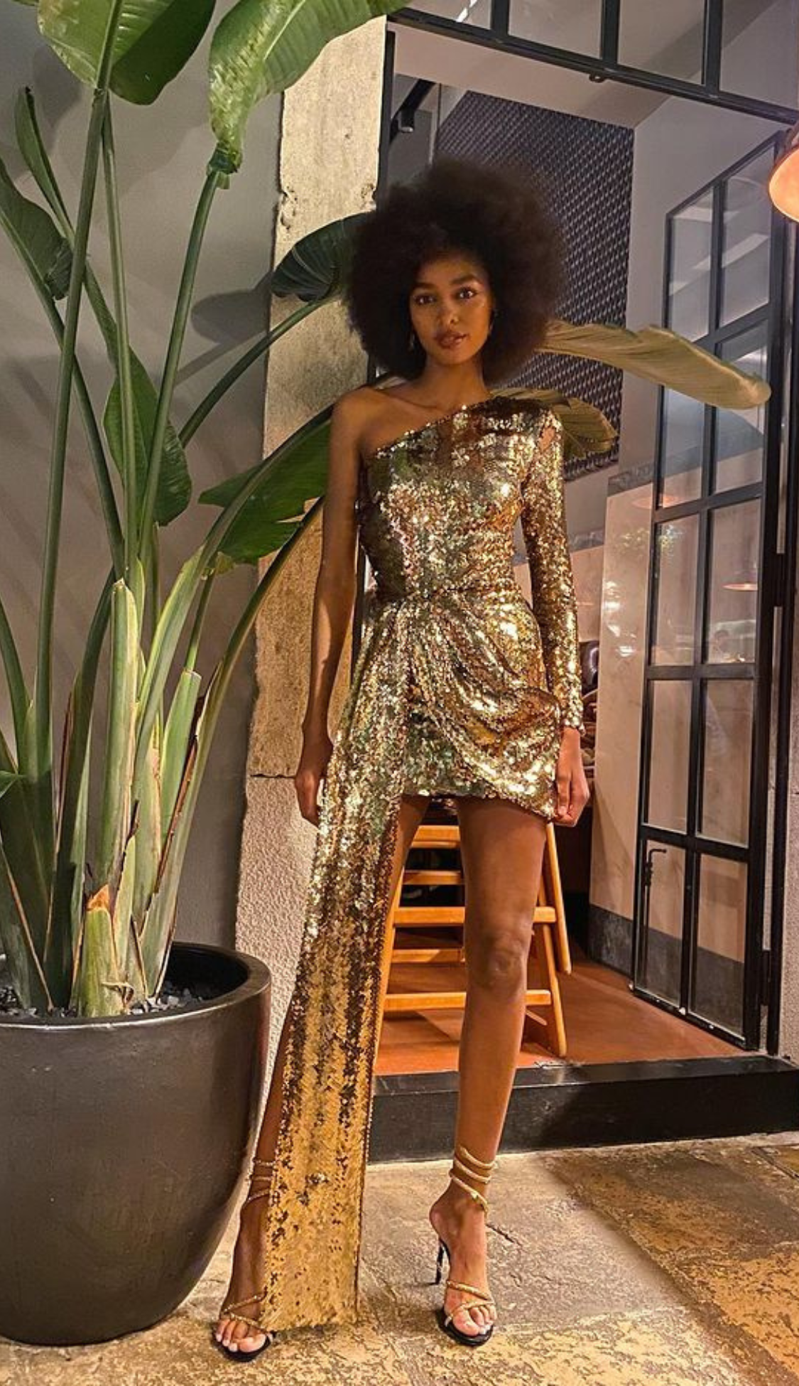 Tasya Gold Mini Dress