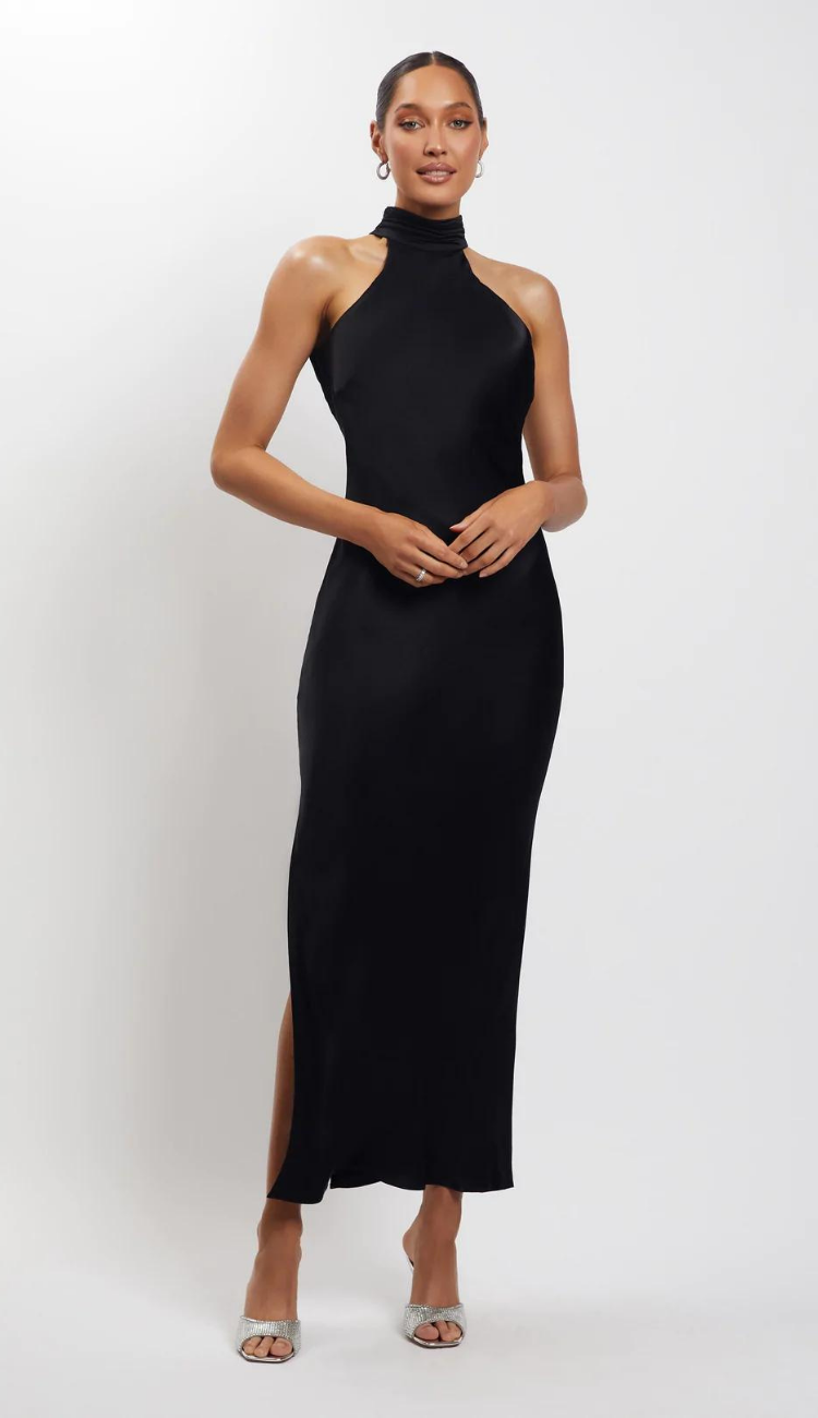 Eda Black Backless Dress