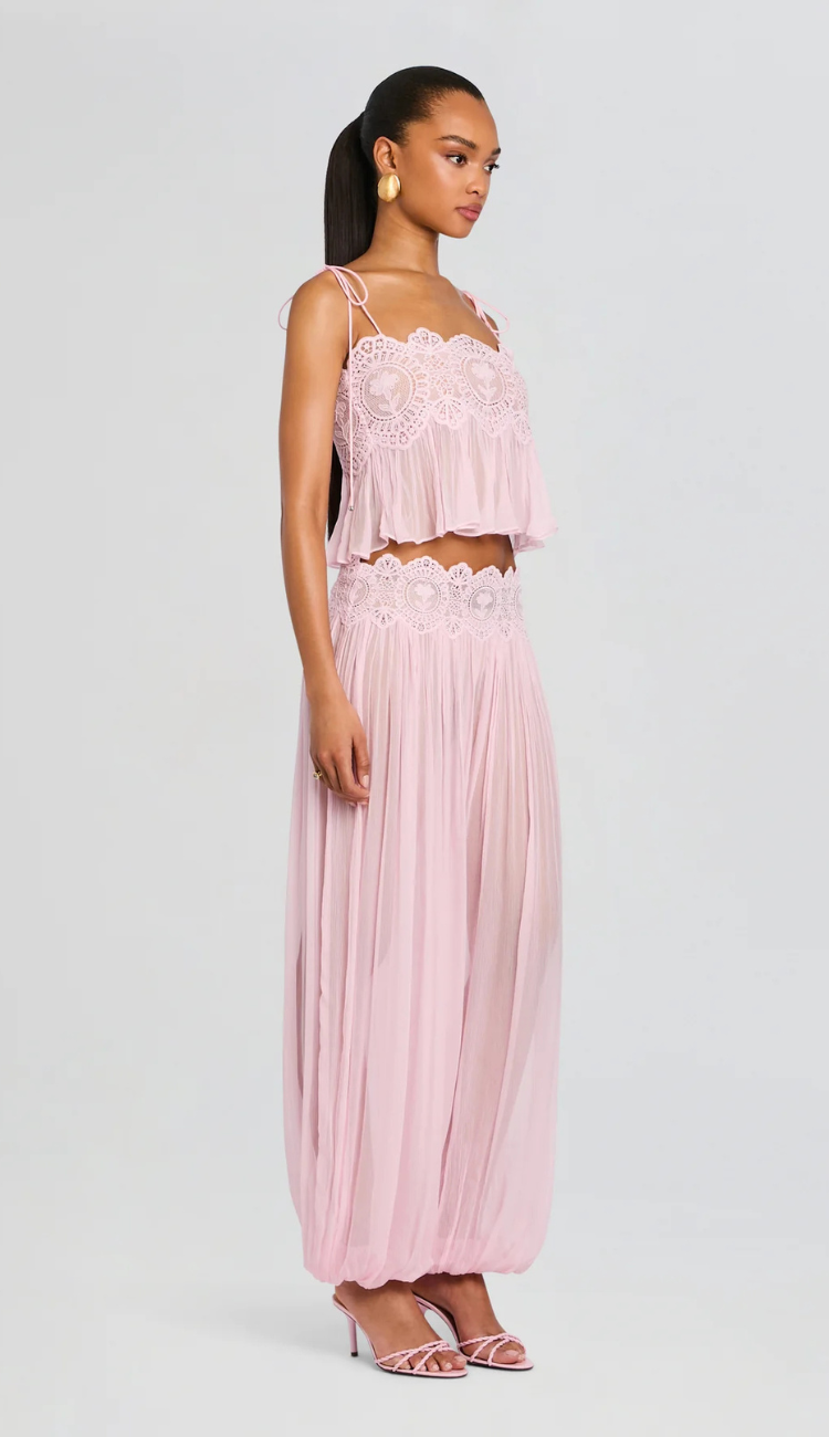 Aena Pink Palazzo Pants Set