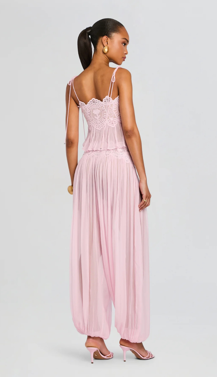 Aena Pink Palazzo Pants Set