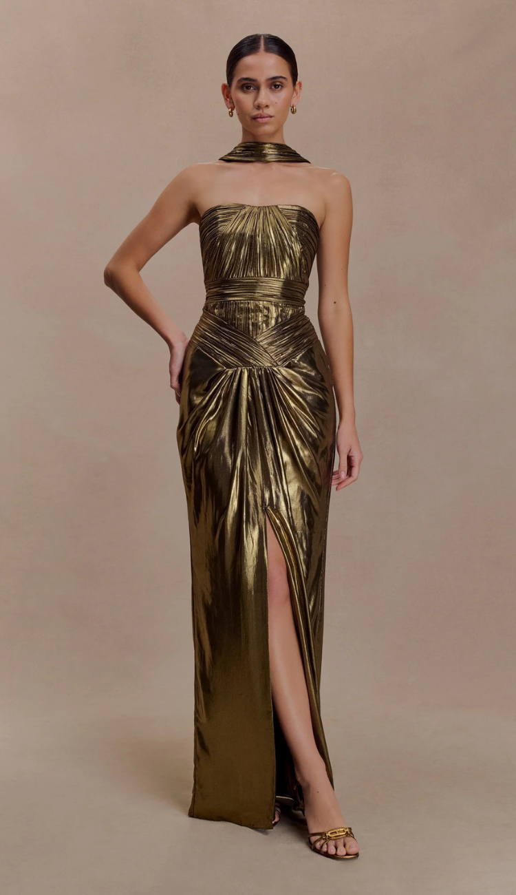 Henley Plissé Maxi Dress